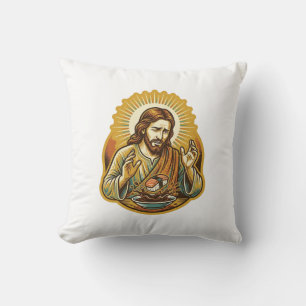 Coussin Jésus a laissé tomber des sushis dans une éclabous