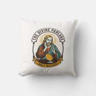 Coussin Jésus a laissé tomber la crêpe parfaite en retourn