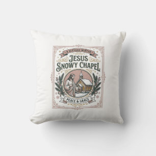 Coussin Jesus Chapelle enneigée Jésus Chapelle enneigée Fo