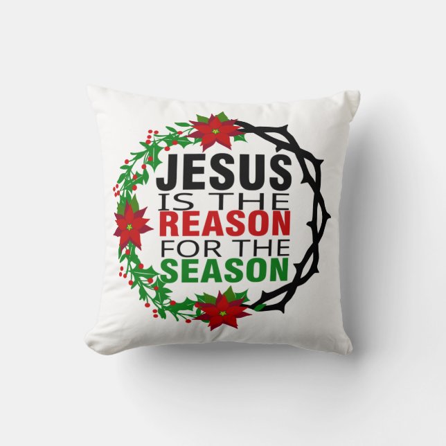 Coussin Jésus est la raison de la saison (Recto)