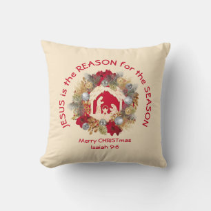Coussin JÉSUS EST LA RAISON DE L'Oreiller de Noël