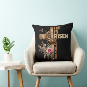 Coussin Jésus est ressuscité Pâques Religieux Chrétien