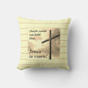 Coussin JÉSUS EST RISEN Personnalisable Cream Christian Pâ