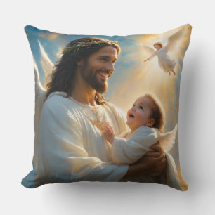 Coussin Jésus et bébé ange