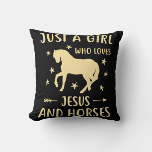 Coussin Jésus Et Chevaux Cadeaux Cheval Pour Filles Femmes