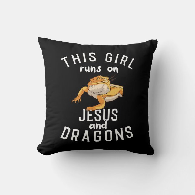 Coussin Jésus et les dragons barrés (Recto)