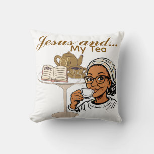 Coussin Jésus et mon thé