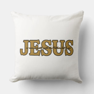 Coussin Jésus foi chrétienne Jean 14:6 KJV Bible Verse