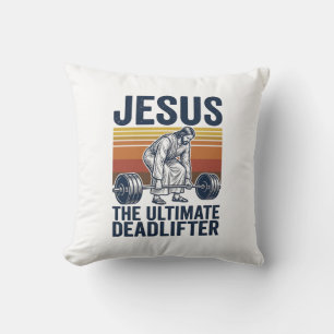 Coussin Jésus Le Souleveur De Poids Ultime Chemise De Gym 