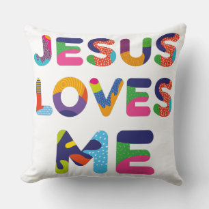 Coussin Jésus M'Aime L'Art Du Texte Coloré