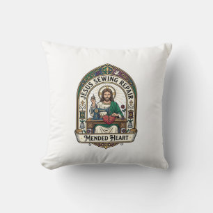 Coussin Jésus Réparation de Couture Cœur Réparé Jésus Répa
