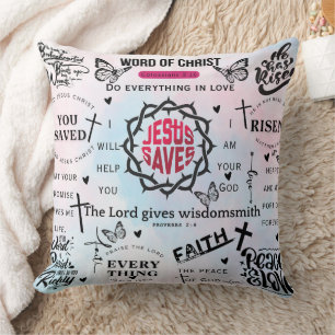 Coussin Jésus Saves - Un message de foi et de rédemption