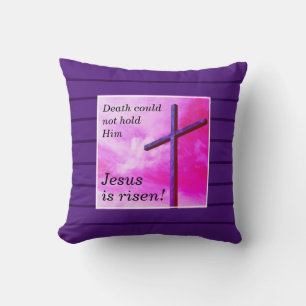 Coussin JÉSUS violet personnalisé est RISQUÉ Pâques