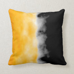Coussin Jet noir blanc jaune de regard de tranche de Druzy