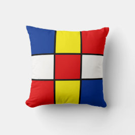 Coussin jetable avec des carrés de style Mondrian