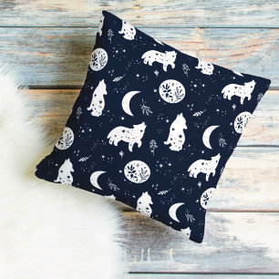Coussin jetable Loup hurleur à la Lune