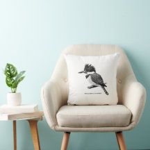Coussin jetable monochrome Martin-pêcheur à tête n