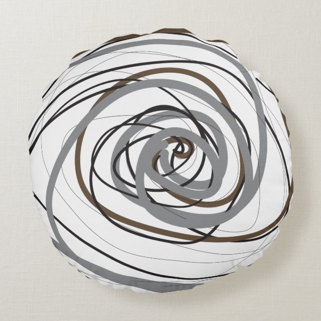 COUSSIN JETABLE Rond SPIRALE GRIS (Dos)