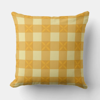 Coussin jeté à carreaux jaunes et à pétales jaunes