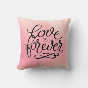 Coussin jeté aquarelle « L'amour est éternel »