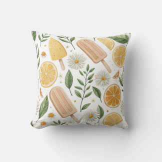 Coussin jeté au popsicle au citron et aux fleurs