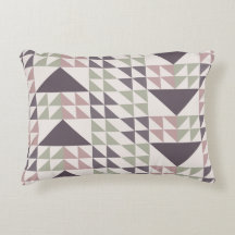 Coussin jeté avec motif de quilt géométrique Rose 