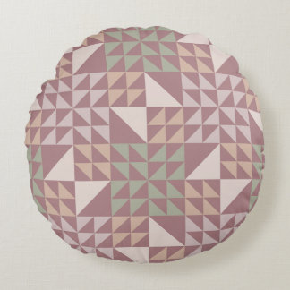 Coussin jeté avec motif de quilt géométrique rose