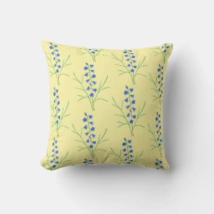 Coussin jeté bleu pâle jaune