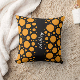 Coussin jeté Cadeau Cercles de citrouille de nom p