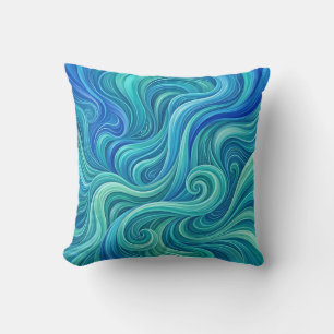 Coussin jeté Cascade de Chute d'Eau Bleu Océan