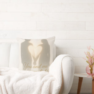 Coussin jeté Cœur de couple ombre romantique   Toi