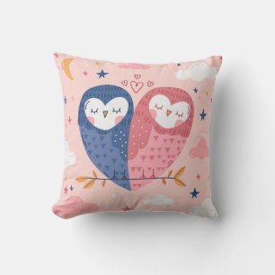 Coussin Jeté de Hiboux Mignons