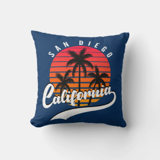 Coussin jeté de San Diego au coucher du soleil rét