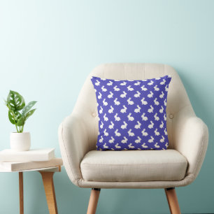 Coussin jeté motif lapin de garenne