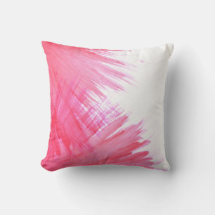 Coussin Jeté - Peinture Rose Abstraite