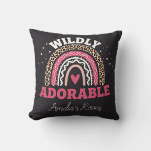 Coussin Jeté personnalisé sauvage bohème léopard arc-en-ci