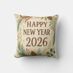 coussin jeté rustique pour bonne année 2026