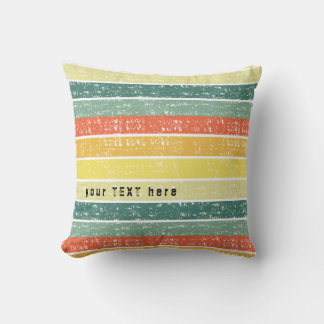 Coussin jeté thème côtier à rayures rétro