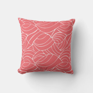 Coussin jeté Vagues océaniques Corail Rose Saumon