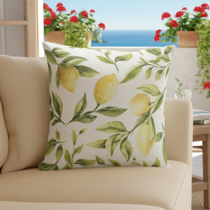 Coussin Jeter citrons d'oreiller jaune pastel