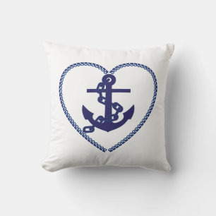 Coussin Jeter l'oreiller/Ancres avec le coeur