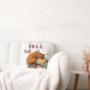 Coussin Jeter l'oreiller, automne, avec Calico Cat, souris