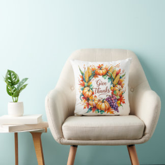 Coussin Jeter l'oreiller avec Citrouille et couronne de ma