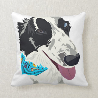 Coussin Jeter l'oreiller avec la bordure égratignée Collie