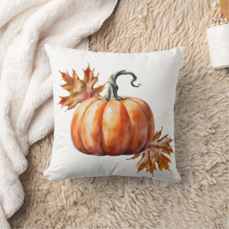 Coussin Jeter l'oreiller avec les feuilles Citrouille et a