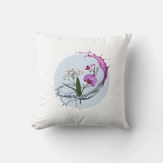 Coussin Jeter l'oreiller avec les orchidées violettes (Recto)