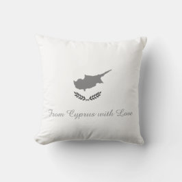 Coussin Jeter l'oreiller (Drapeau de Chypre et coeur à l'a