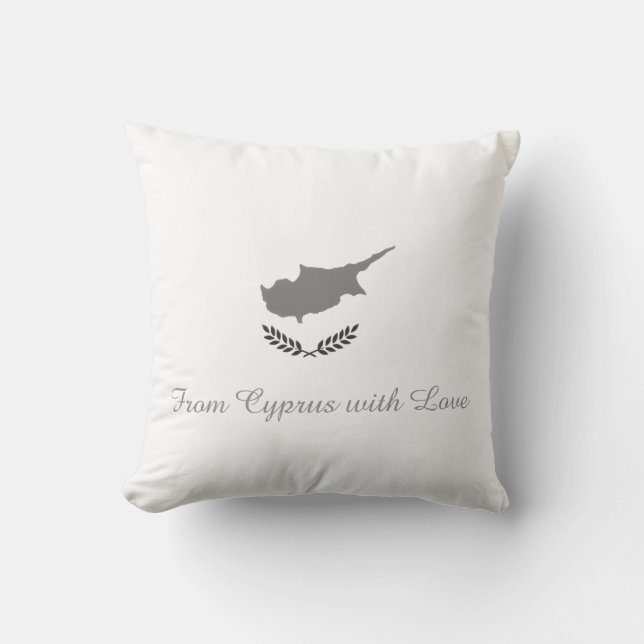 Coussin Jeter l'oreiller (Drapeau de Chypre et coeur à l'a (Recto)