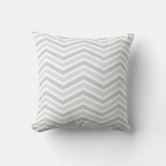 Coussin Jeter l'oreiller/Gris Chevron (Recto)