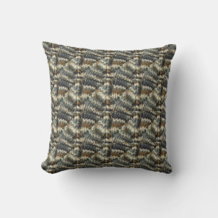 Coussin Jeter l'oreiller - Motif de Knit en bleu, Brown, b